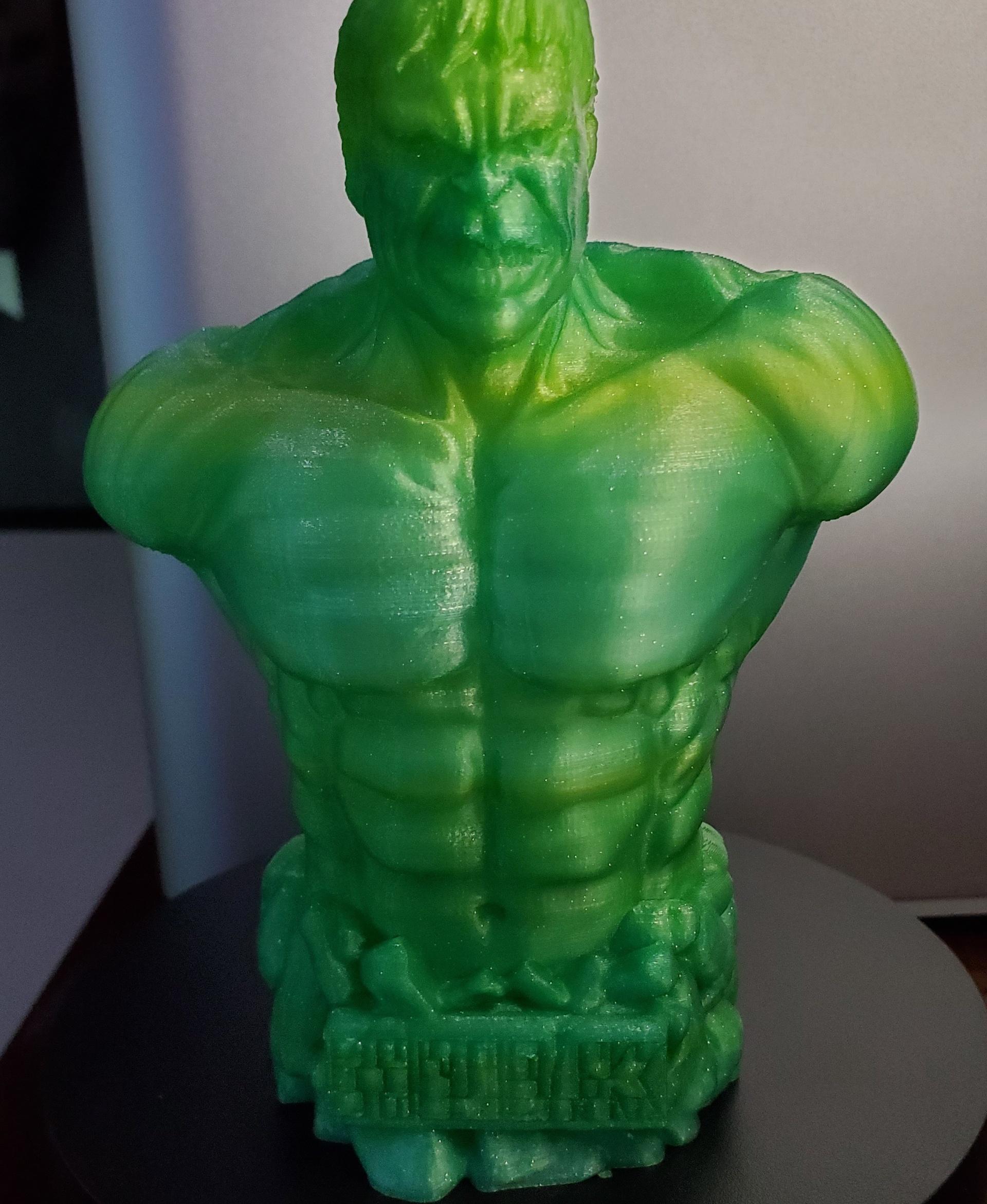 Hulk Bust (Pre-Supported) - Protopasta Forest Fantasy Green - 3d model
