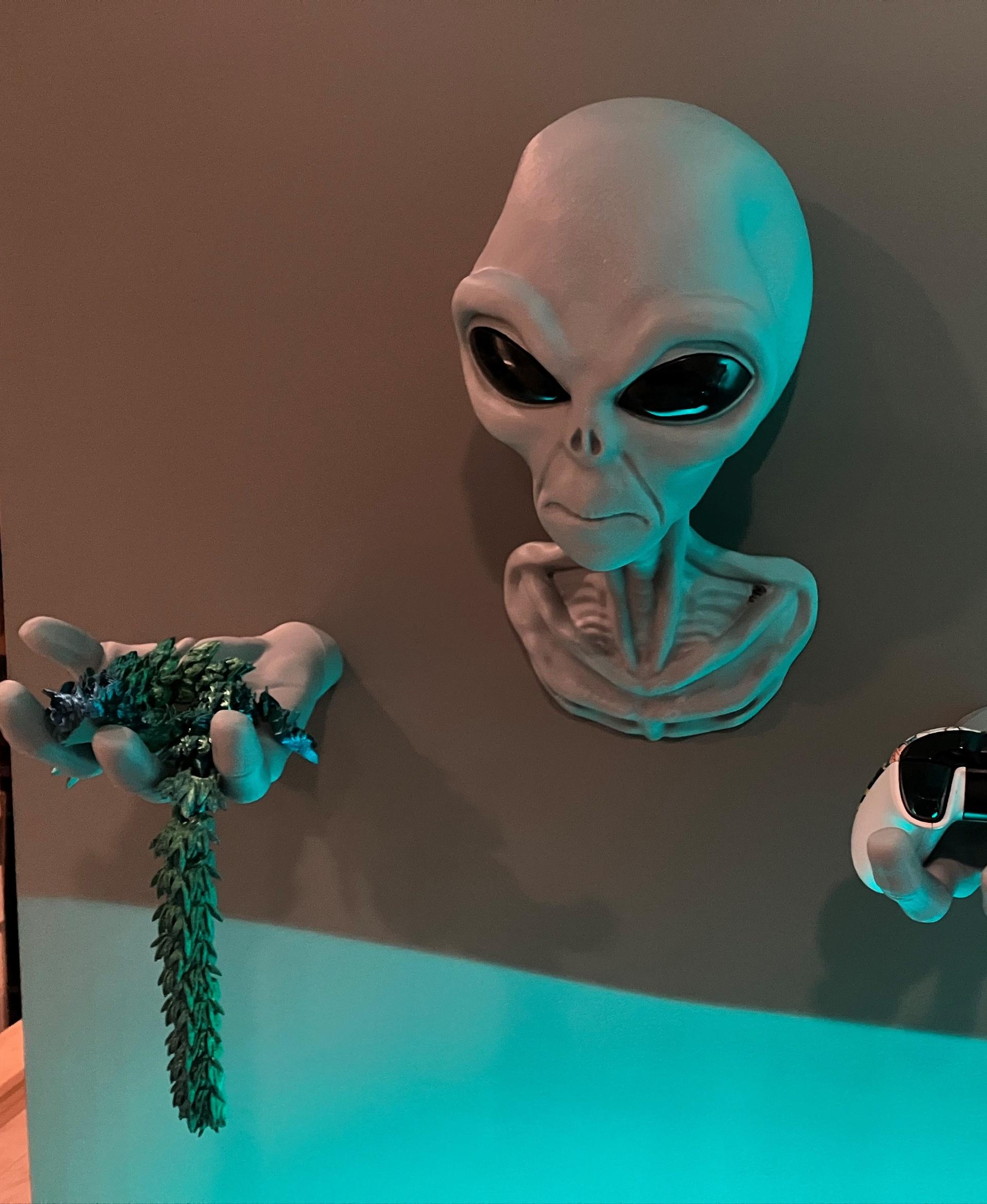 Alien Wall Mounted Headset and Controller Holder / No Supports 3d model