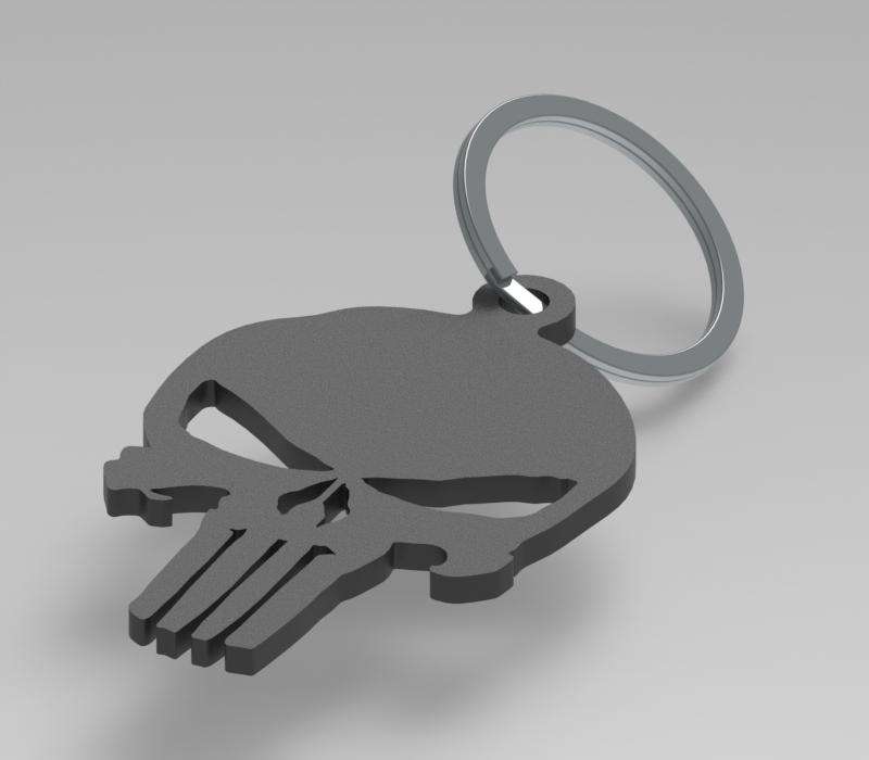 The punisher key chain 3d model