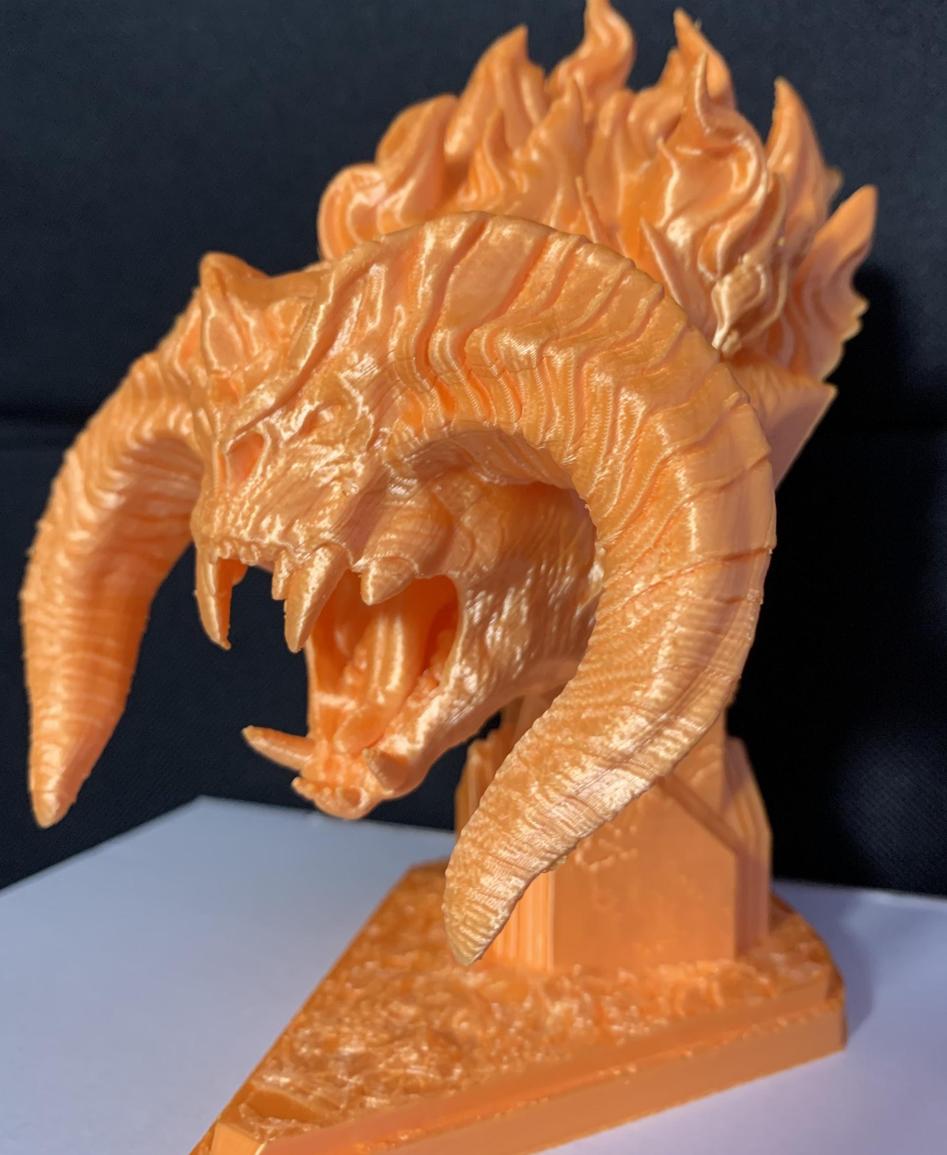 Balrog Bust - Lord of the Rings (Pre-Supported) - silk orange by ttyl - 3d model