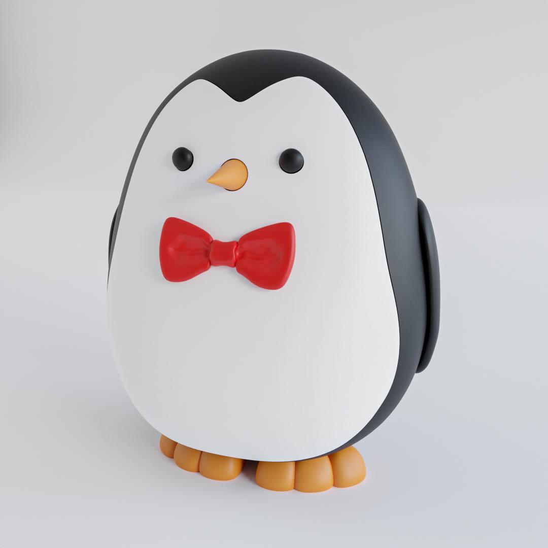 Penguin multicolored 3d model