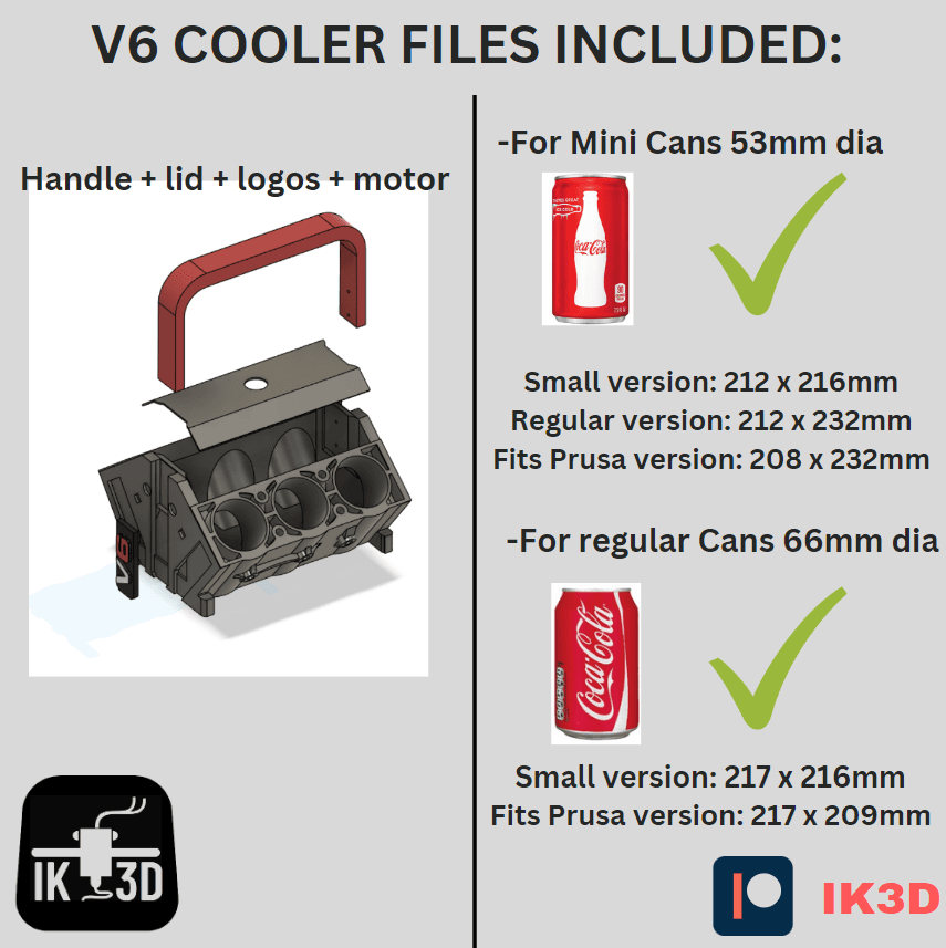 Engine Can Cooler Bundle V4+V6+V8+V12+V16 For Regular And Mini Cans / Fits Most Printers 3d model