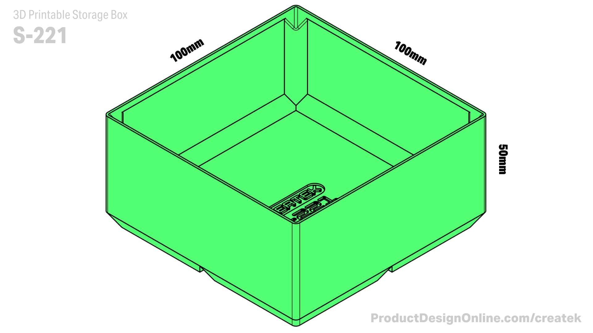 CREATEK S-221 | 3D Printable Storage Box (STL) 3d model