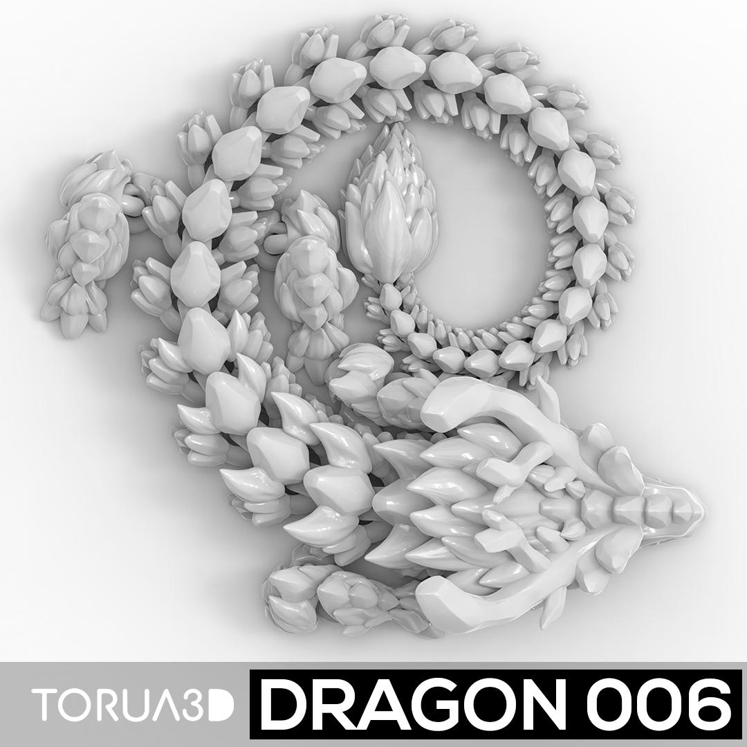 Articulated Dragon 006 - Print in place - STL file 3d model