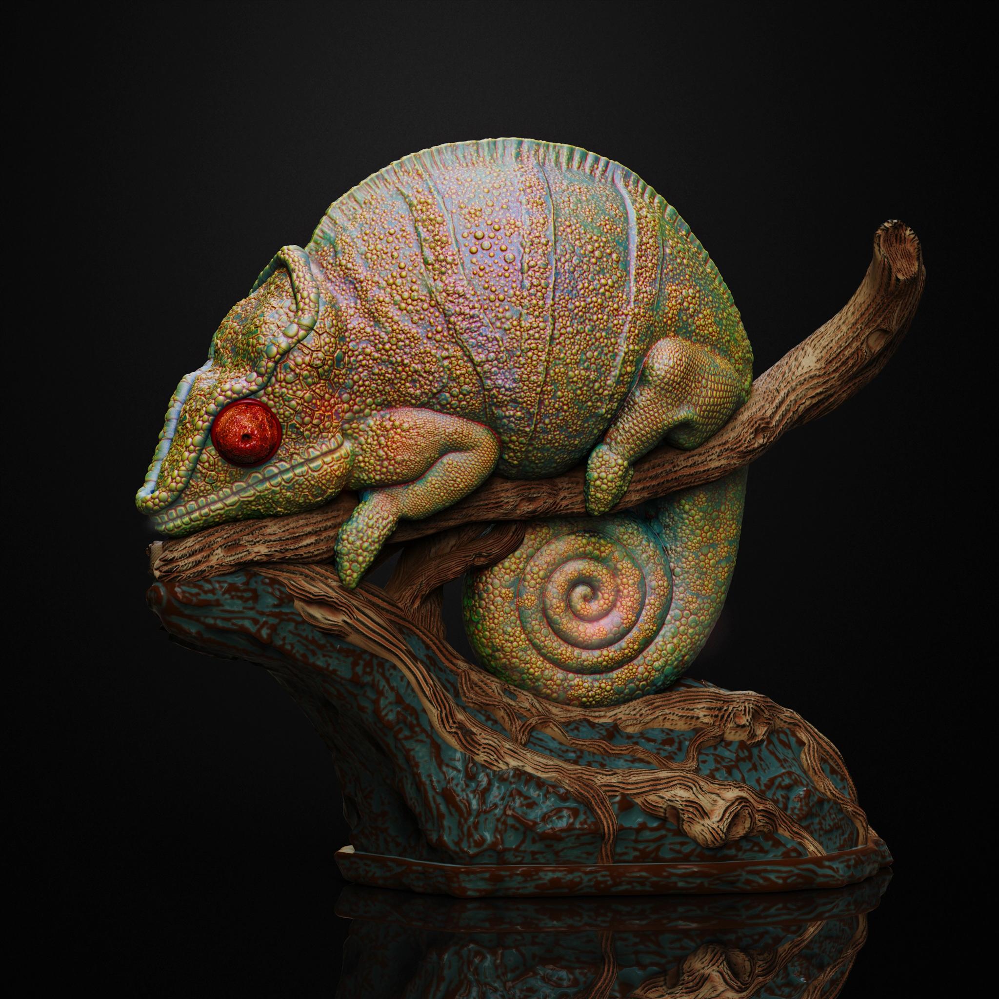 Panther Chameleon (Pre-Supported) 3d model