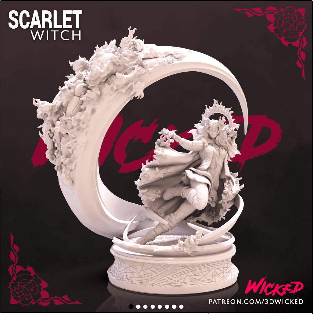 Wicked Marvel Scarlet Witch Sculpture: STLs ready for printing 3d model