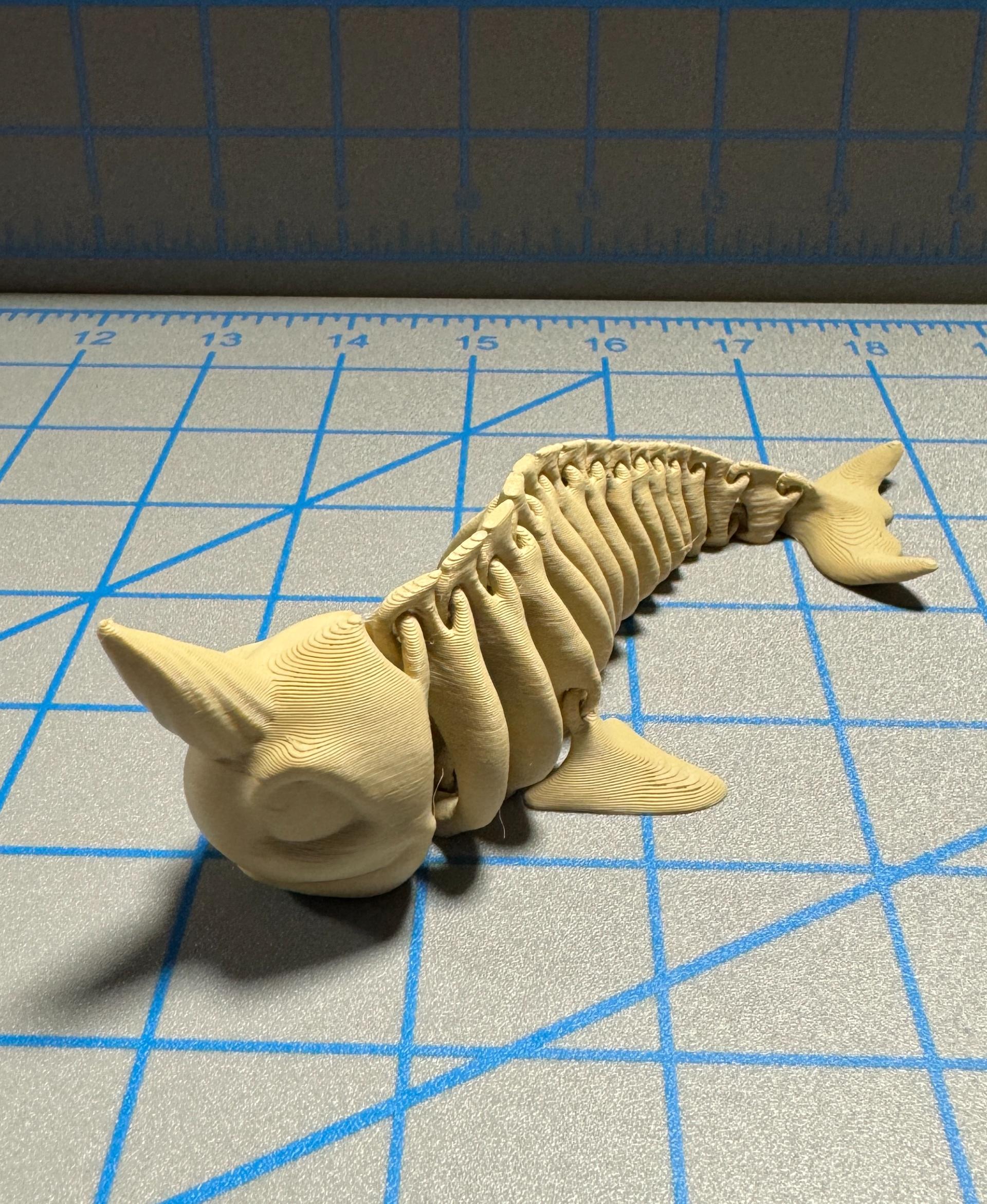 Narwhal  Bones Flexi - Bambu P1S with Bambu Matte Desert Tan. A 50% print, and the PLA looks almost bone-like. - 3d model