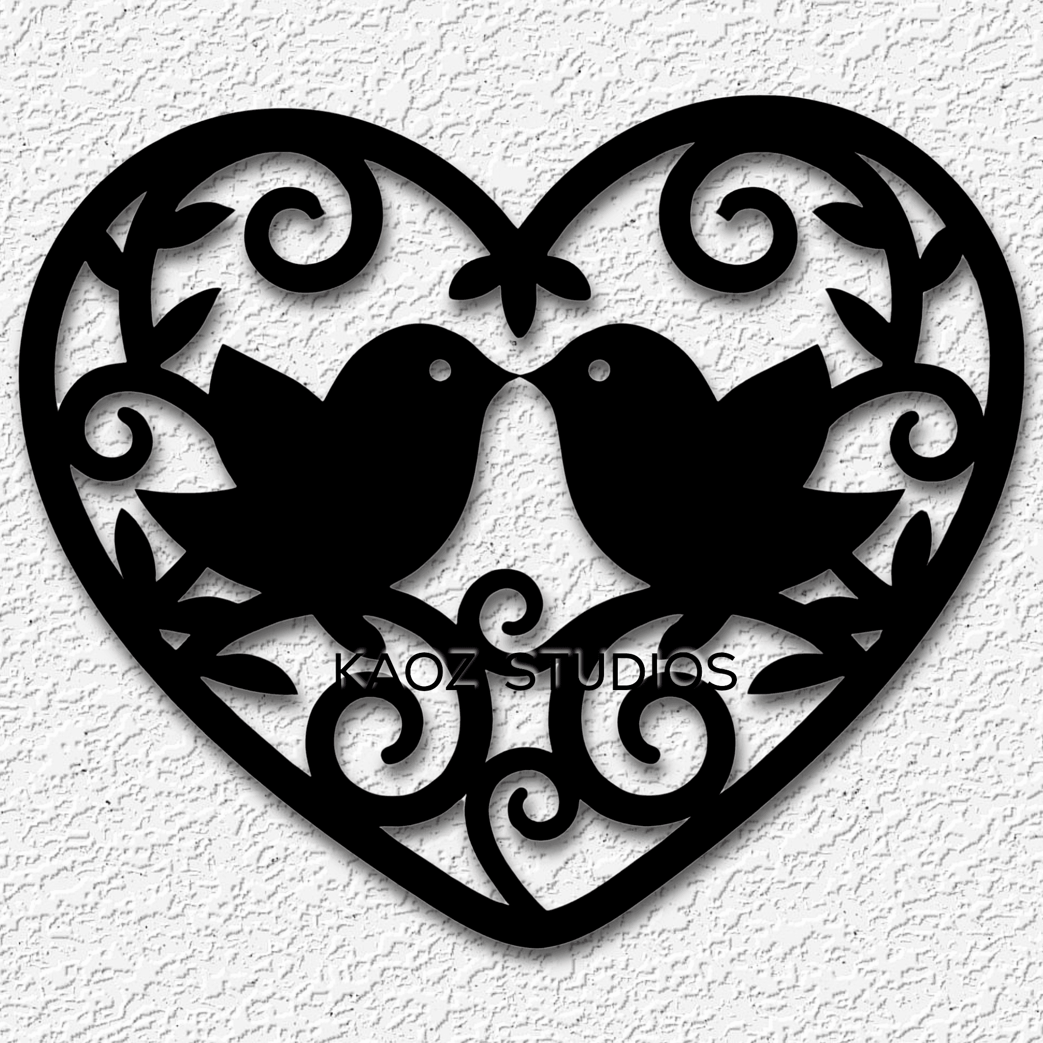 lovebirds wall art bird wall decor heart decoration 3d model