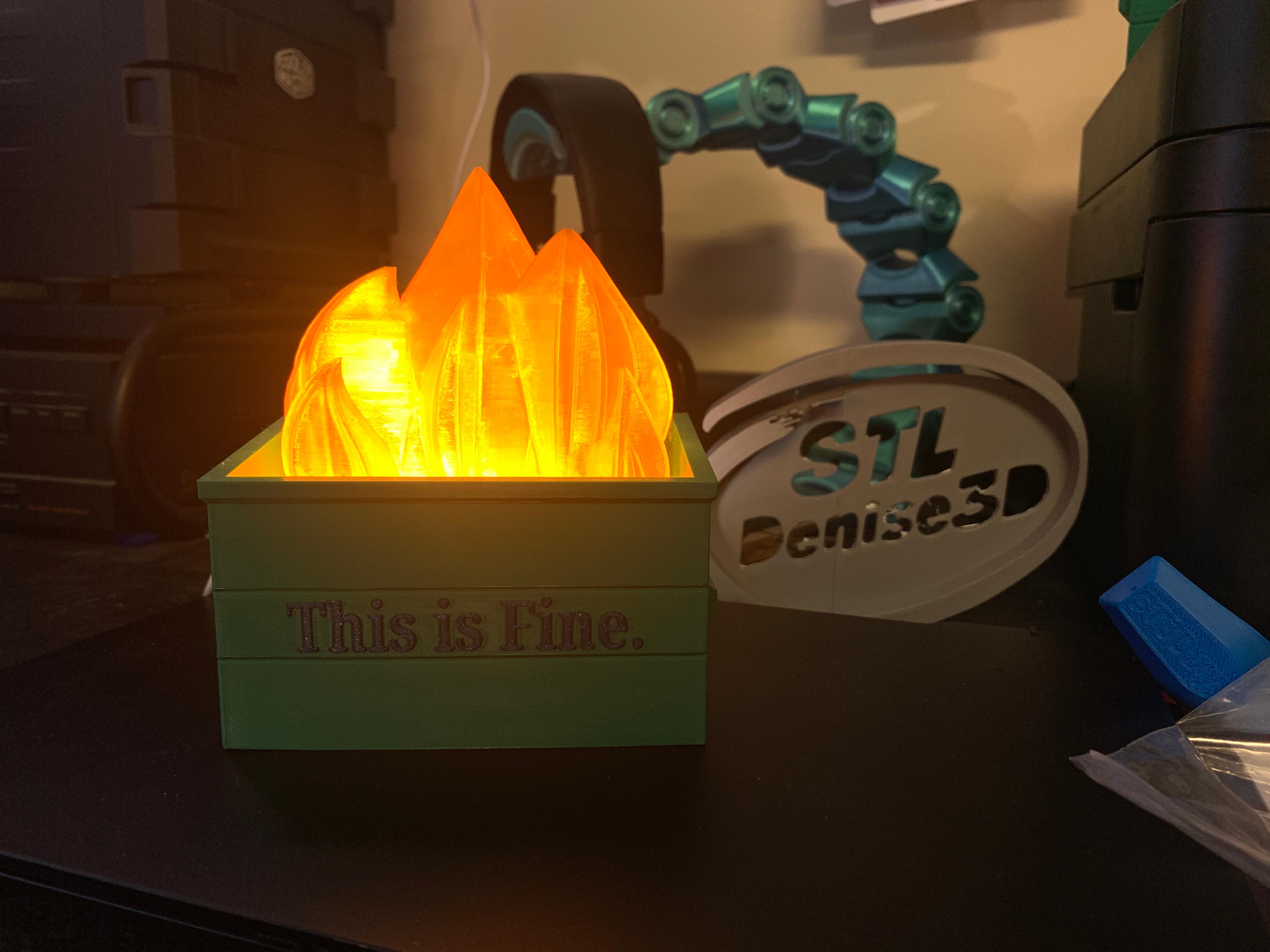 Dumpster Fire with Light Up Action 3d model