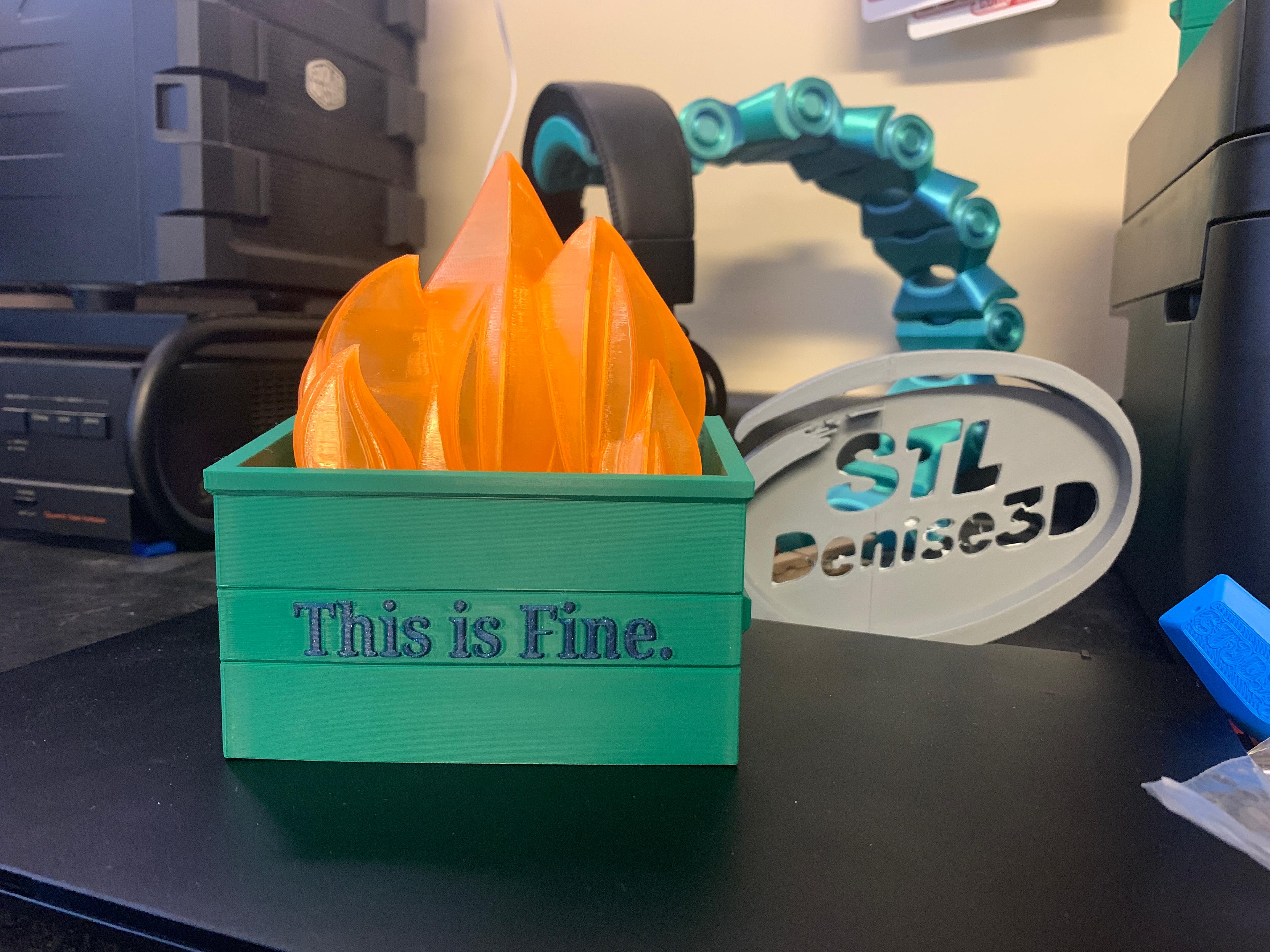 Dumpster Fire with Light Up Action 3d model