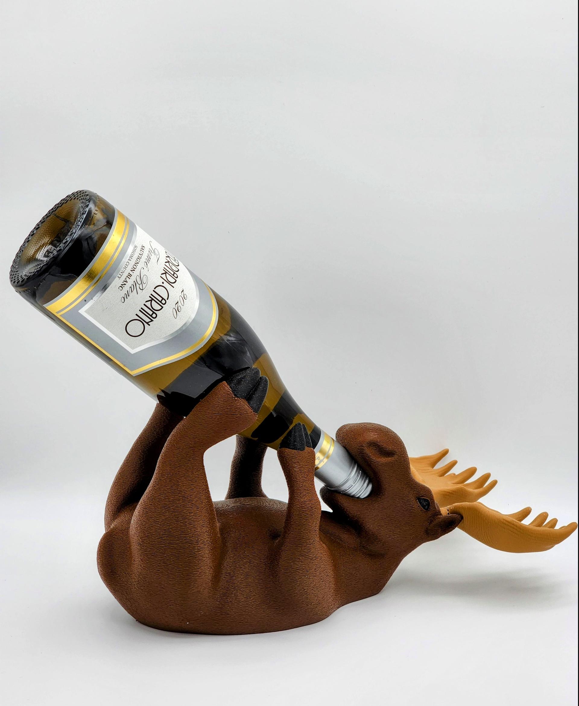 Moose Wine Bottle Holder / No Supports 3d model