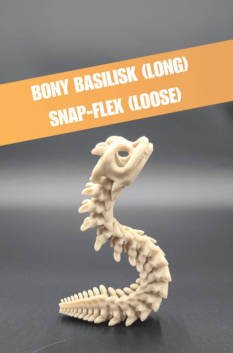 Long Bony Basilisk - Articulated Snap-Flex Fidget (Loose Joints) 3d model