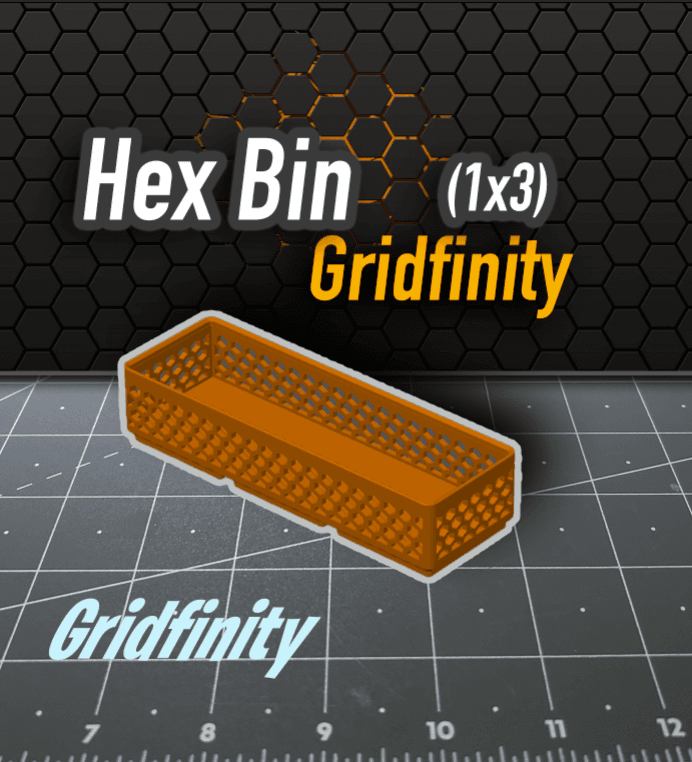 Hex Bin Gridfinity 1x3 3d model