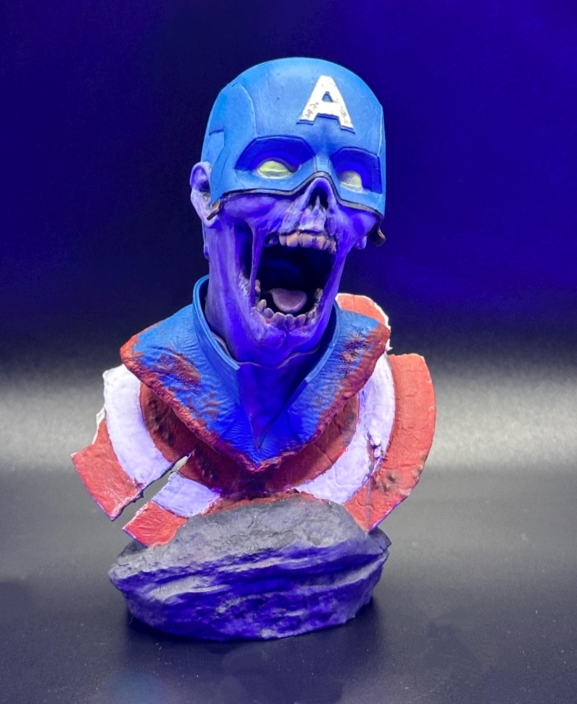 Zombie Captain America Bust 3d model
