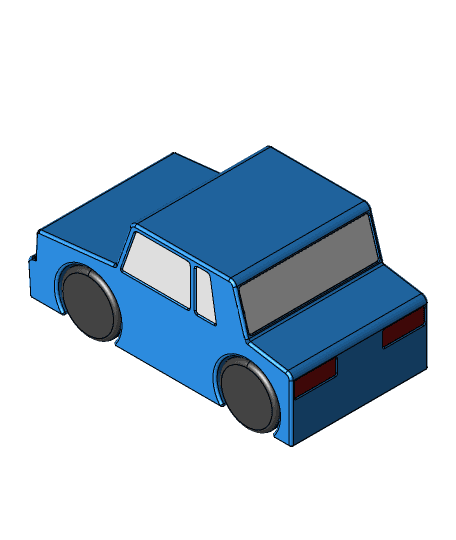 Print in place car moving wheels 3d model