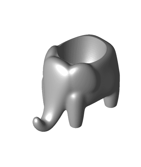 Simple Elephant Vase for decoration - Planter 3d model